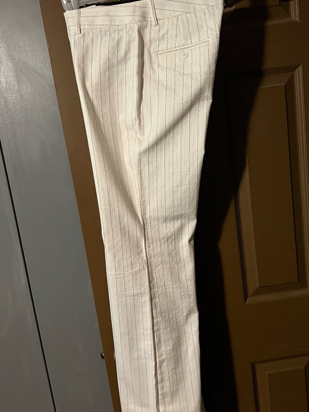 Vintage Express Editor White Pinstripe Dress Women’s Pants 8